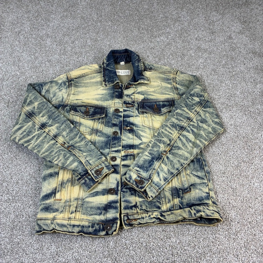 Evolution In‎ Design Kids Denim Jacket Size M 10-12 Distressed Blue Jean Coat